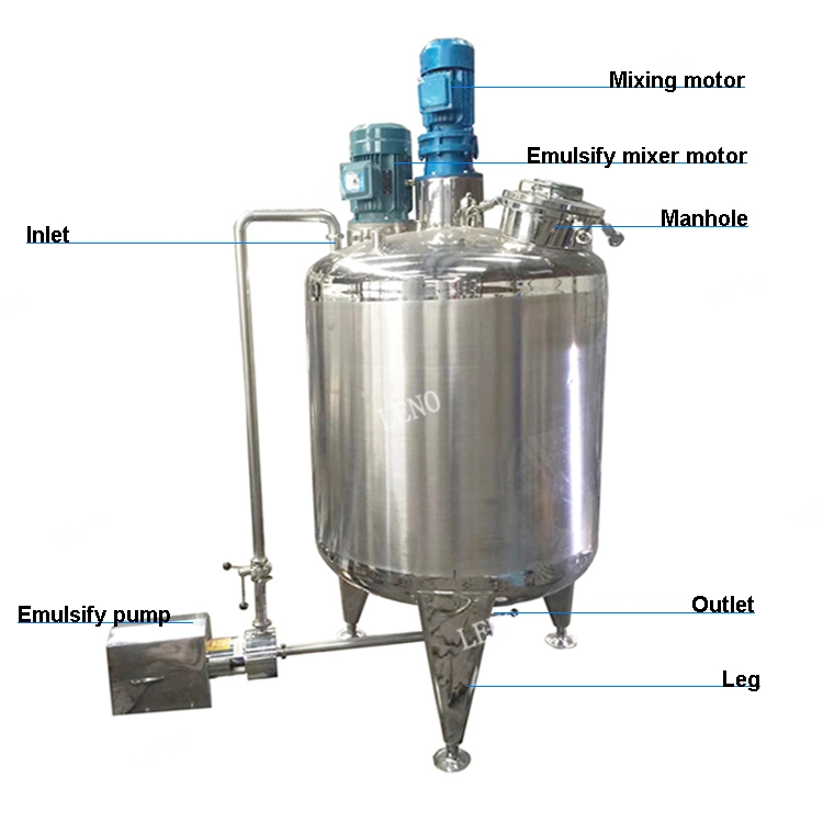 Homogenizer Mixing Tank Stainless Steel Industrial Automatic Paint Mixing Tank with Explosion Proof Motor